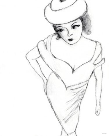 绘画 标题为“Fashion Molly final” 由Janel Bragg, 原创艺术品, 铅笔