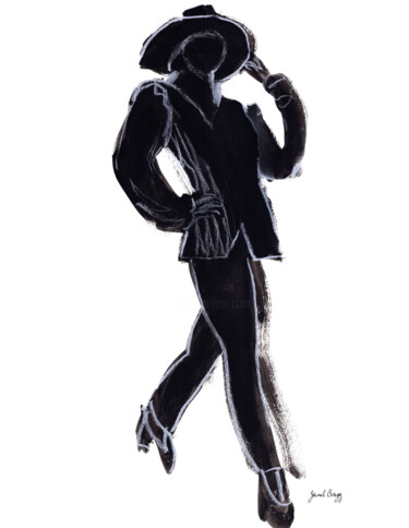 Schilderij getiteld "Fashion Silhouette…" door Janel Bragg, Origineel Kunstwerk, Aquarel