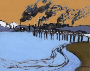 Malerei mit dem Titel "Anacortes Smokeshow…" von Janel Bragg, Original-Kunstwerk, Aquarell