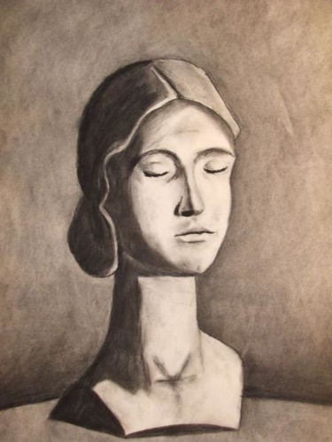 Pintura intitulada "female head" por Janel Bragg, Obras de arte originais