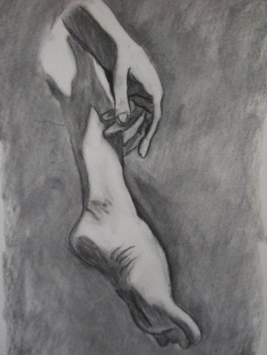 Schilderij getiteld "hand and foot" door Janel Bragg, Origineel Kunstwerk
