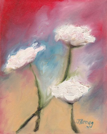 Painting titled "Queen Anne Lace II" by Janel Bragg, Original Artwork, Oil