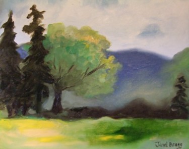 Painting titled "Cascade Foothills II" by Janel Bragg, Original Artwork, Oil