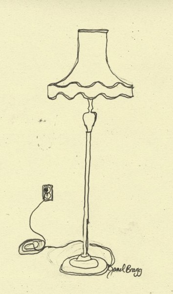 Disegno intitolato "Janel's Floor Lamp" da Janel Bragg, Opera d'arte originale, Matita