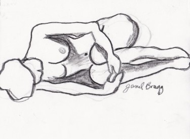 Malarstwo zatytułowany „Lying Nude” autorstwa Janel Bragg, Oryginalna praca, Olej