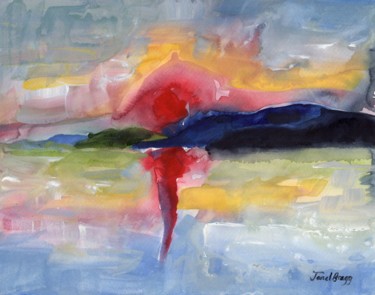Pintura titulada "San Juan Island Sun…" por Janel Bragg, Obra de arte original, Acuarela