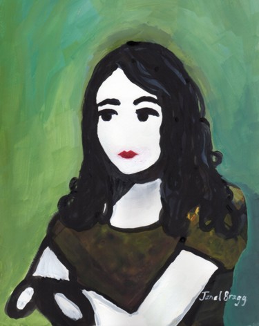 Peinture intitulée "Self Portrait as a…" par Janel Bragg, Œuvre d'art originale, Encre