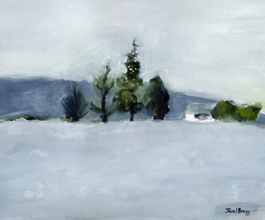 Painting titled "Rain in the Skagit…" by Janel Bragg, Original Artwork, Watercolor