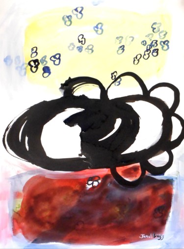 Pittura intitolato "My Little Anxieties…" da Janel Bragg, Opera d'arte originale, Inchiostro