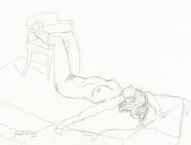 Рисунок под названием "Figure Drawing Clas…" - Janel Bragg, Подлинное произведение искусства, Карандаш