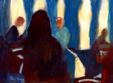 Картина под названием "Dad's Diner" - Janel Bragg, Подлинное произведение искусства, Акварель