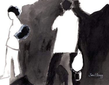 Картина под названием "Patrons at PSAM" - Janel Bragg, Подлинное произведение искусства, Чернила