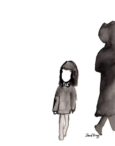 Картина под названием "Monday Girl" - Janel Bragg, Подлинное произведение искусства, Чернила