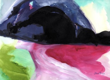 Peinture intitulée "Rosario Beach Abstr…" par Janel Bragg, Œuvre d'art originale, Encre