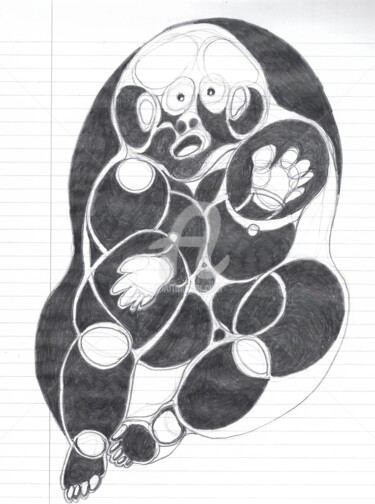 Dessin intitulée "Matri-Ciel" par Janemi Lee-Grolier, Œuvre d'art originale, Crayon