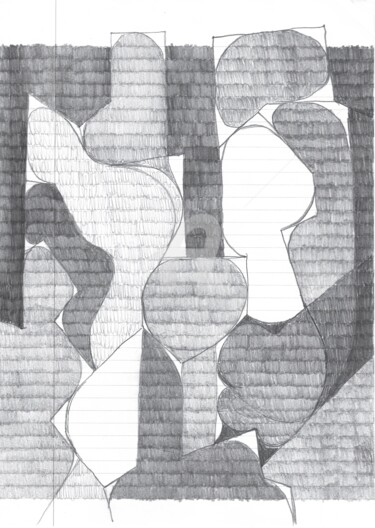 Dessin intitulée "Composition" par Janemi Lee-Grolier, Œuvre d'art originale, Crayon