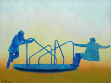 Druckgrafik mit dem Titel "The Roundabout - Gi…" von Steve Jordan, Original-Kunstwerk, Acryl