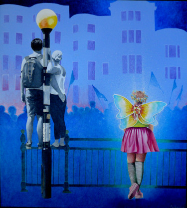 Painting titled "A little Fairy Dust…" by Steve Jordan, Original Artwork, Acrylic Mounted on Wood Stretcher frame