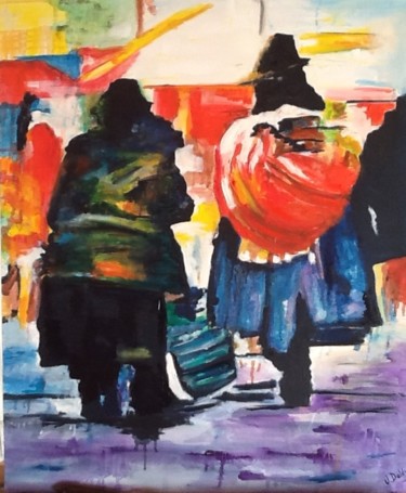 Pittura intitolato "To Market, Peru.jpg" da Janet Daldy, Opera d'arte originale, Olio