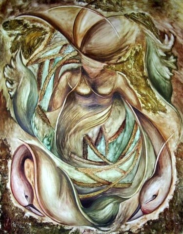 Pintura titulada "Armonia entre la na…" por Janeth Valdez, Obra de arte original