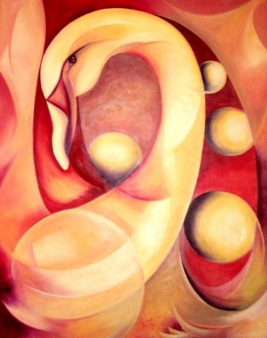 Pintura titulada "Cisne" por Janeth Valdez, Obra de arte original