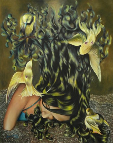 Pintura titulada "Tejedores de sueños" por Janeth Valdez, Obra de arte original, Otro