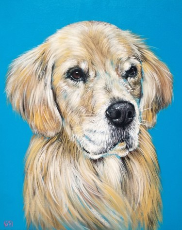 Painting titled "Cooper" by Janice Serilla, Original Artwork, Acrylic