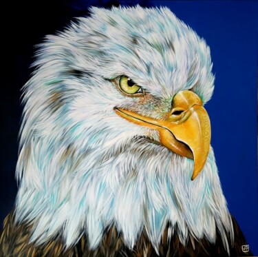 Painting titled "GEORGE" by Janice Serilla, Original Artwork, Acrylic Mounted on Wood Stretcher frame