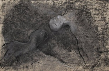 Painting titled "Rêve noir et blanc" by Janice Branley, Original Artwork