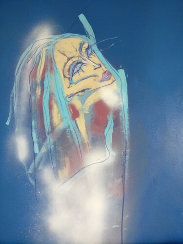 Peinture intitulée "Les Tresses 1" par Janick, Œuvre d'art originale, Acrylique Monté sur Carton
