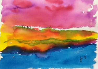 Painting titled "Evasion" by Janie B., Original Artwork, Watercolor