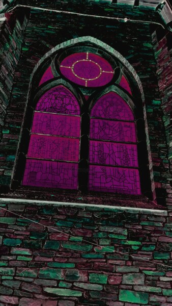 Photographie intitulée "Église de Nandrin r…" par Janie B., Œuvre d'art originale, Photographie manipulée