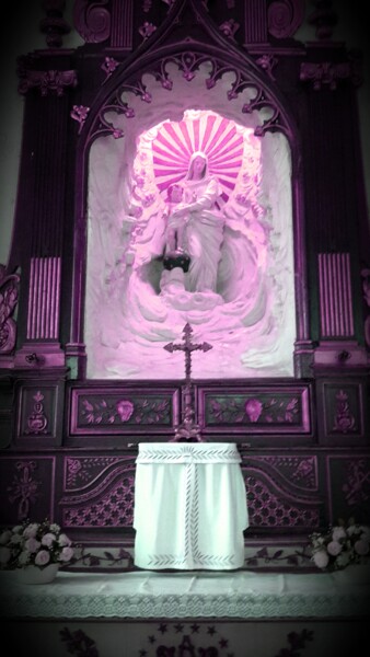 Fotografía titulada "Eglise de St-Valery…" por Janie B., Obra de arte original, Fotografía manipulada