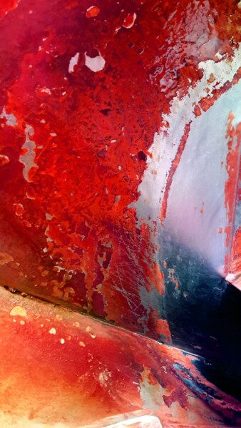 Fotografie getiteld "Abstrait rouge Spa.…" door Janie B., Origineel Kunstwerk, Digitale fotografie