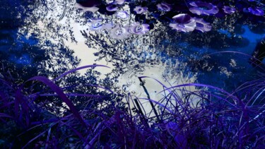 Photographie intitulée "Jeux d'eau bleu.…" par Janie B., Œuvre d'art originale, Photographie numérique