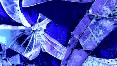 Photographie intitulée "Fleur bleue glacée.…" par Janie B., Œuvre d'art originale, Photographie numérique