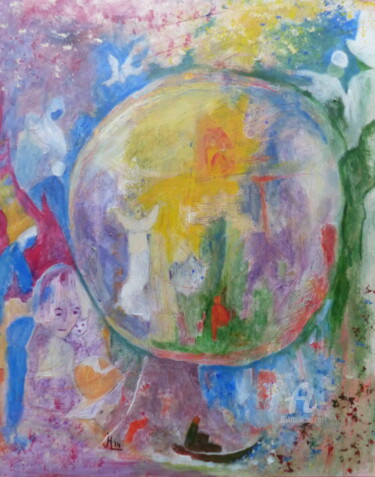 Malerei mit dem Titel "les deux soeurs" von Janie Marty-Rozet, Original-Kunstwerk, Öl