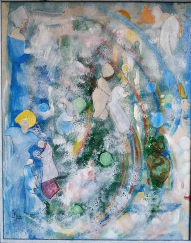 Pittura intitolato "Un monde de rêve" da Janie Marty-Rozet, Opera d'arte originale, Olio