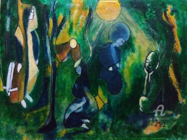 Pintura intitulada "Soleil Levant" por Janie Marty-Rozet, Obras de arte originais, Acrílico