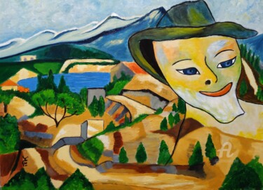 Pintura intitulada "Le peintre" por Janie Marty-Rozet, Obras de arte originais, Acrílico
