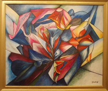 Painting titled "Iris à Camille" by Janina Bouland, Original Artwork
