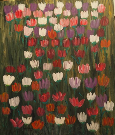 Peinture intitulée "Spring crocuses (Wi…" par Janina Krasnicka, Œuvre d'art originale, Acrylique