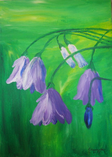Painting titled "The power of purple…" by Janina Krasnicka, Original Artwork, Acrylic