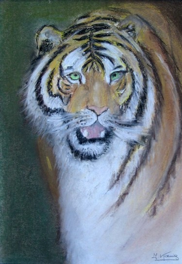 Peinture intitulée "Le tigre" par Janine, Œuvre d'art originale