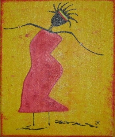 Peinture intitulée "Africaine" par Janine Roquessalane, Œuvre d'art originale