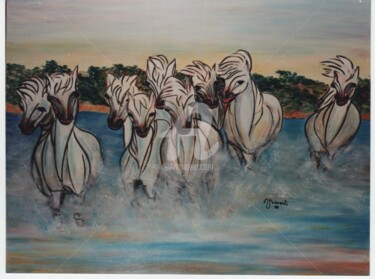 Painting titled "LES CHEVAUX DU SOLE…" by Agrimonti, Original Artwork, Other
