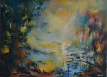 Painting titled "Sous-Bois.jpg" by Janine Chetivet, Original Artwork, Oil