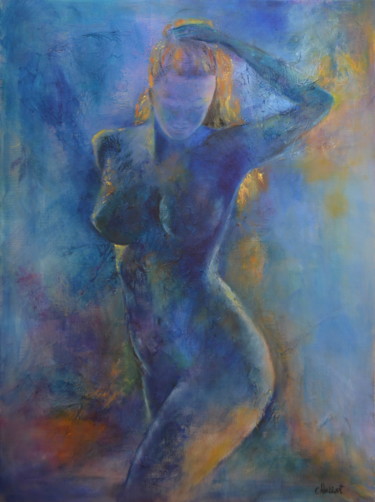 Картина под названием "nu 1" - Janine Chetivet, Подлинное произведение искусства, Масло