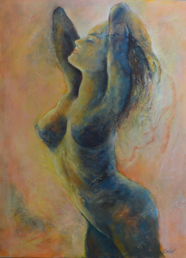 Painting titled "nue.2" by Janine Chetivet, Original Artwork, Oil