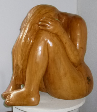 Rzeźba zatytułowany „chagrin.jpg” autorstwa Janine Le Cann, Oryginalna praca, Drewno